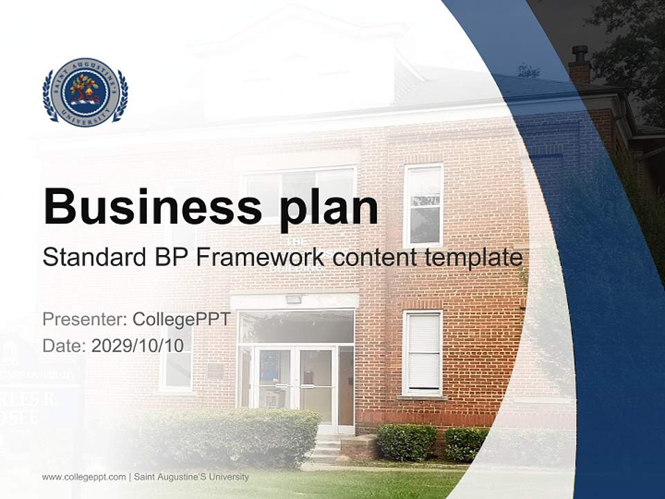Saint Augustine’S University Competition/Entrepreneurship Contest PPT Template4:3 ratio PPT effect preview image9