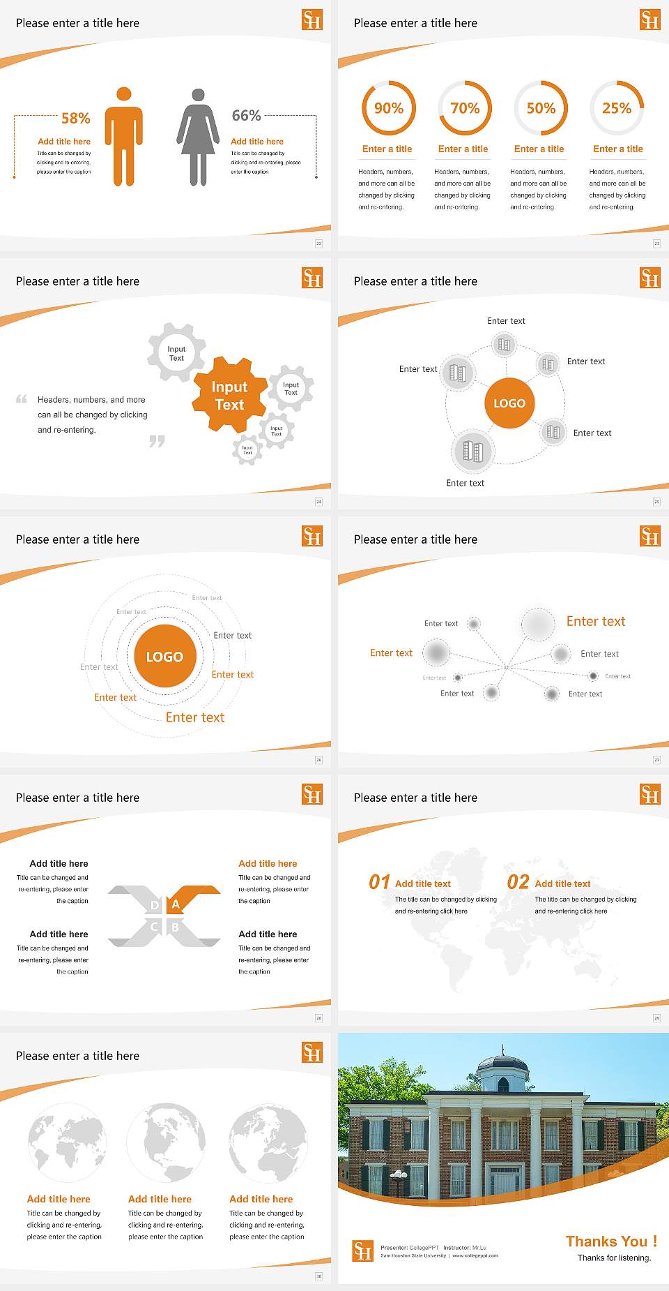 Sam Houston State University Course/Courseware Creation PPT Template4:3 ratio PPT effect preview image4