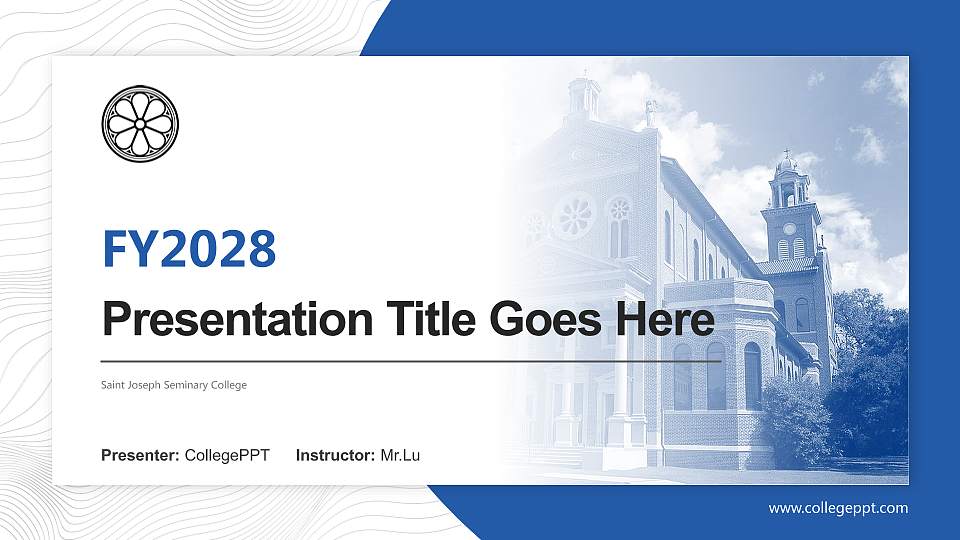 Saint Joseph Seminary College Academic Presentation/Research Findings Report PPT Template16:9 ratio PPT effect preview image