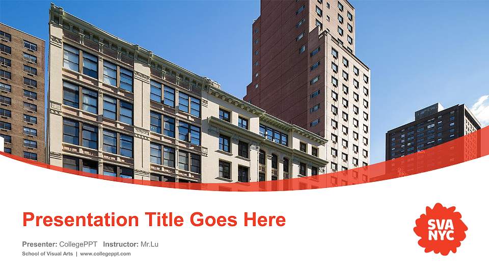 School of Visual Arts Course/Courseware Creation PPT Template16:9 ratio PPT effect preview image