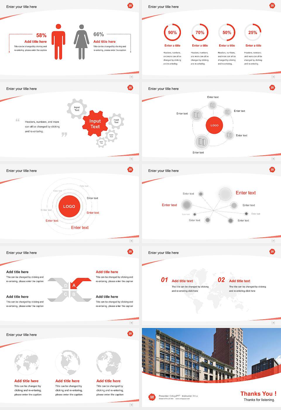 School of Visual Arts Course/Courseware Creation PPT Template16:9 ratio PPT effect preview image4