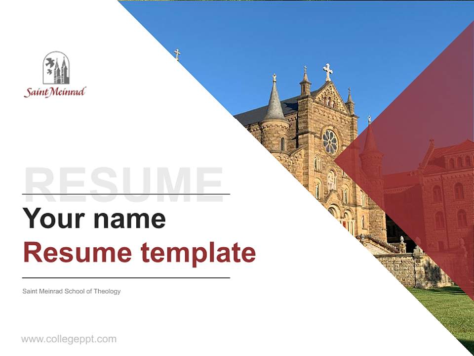 Saint Meinrad School of Theology Resume PPT Template4:3 ratio PPT effect preview image5