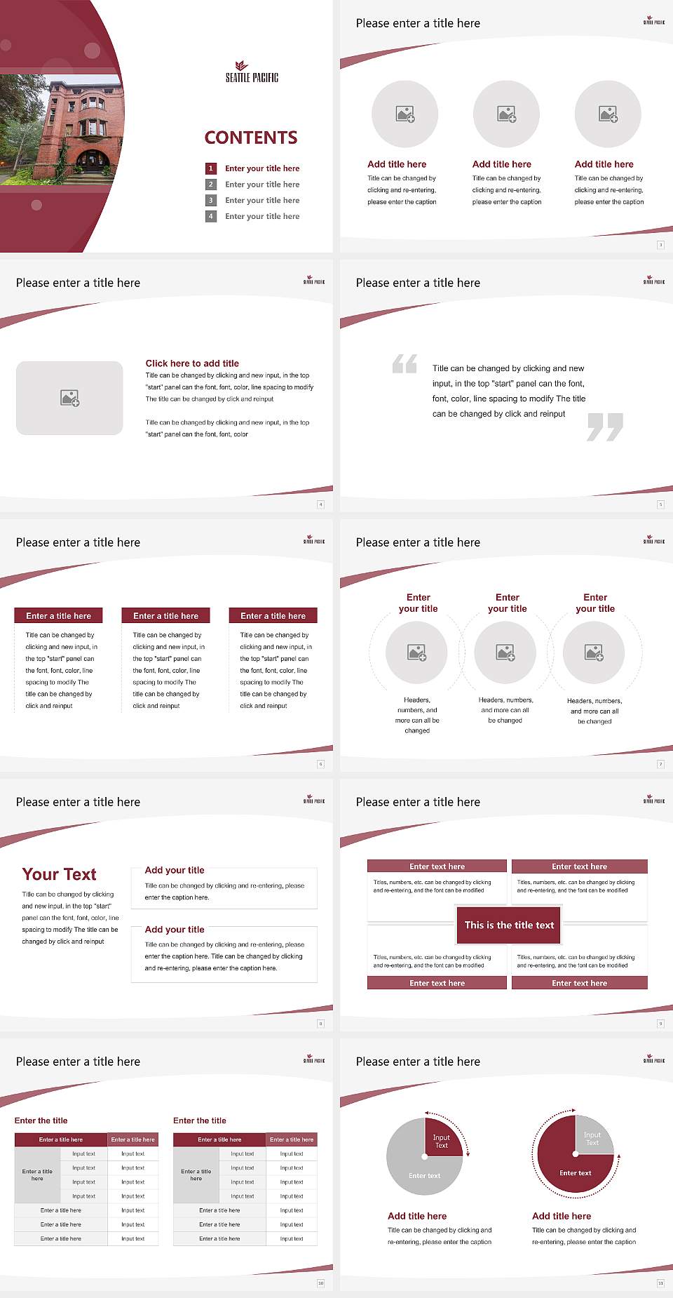 Seattle Pacific University Course/Courseware Creation PPT Template4:3 ratio PPT effect preview image2