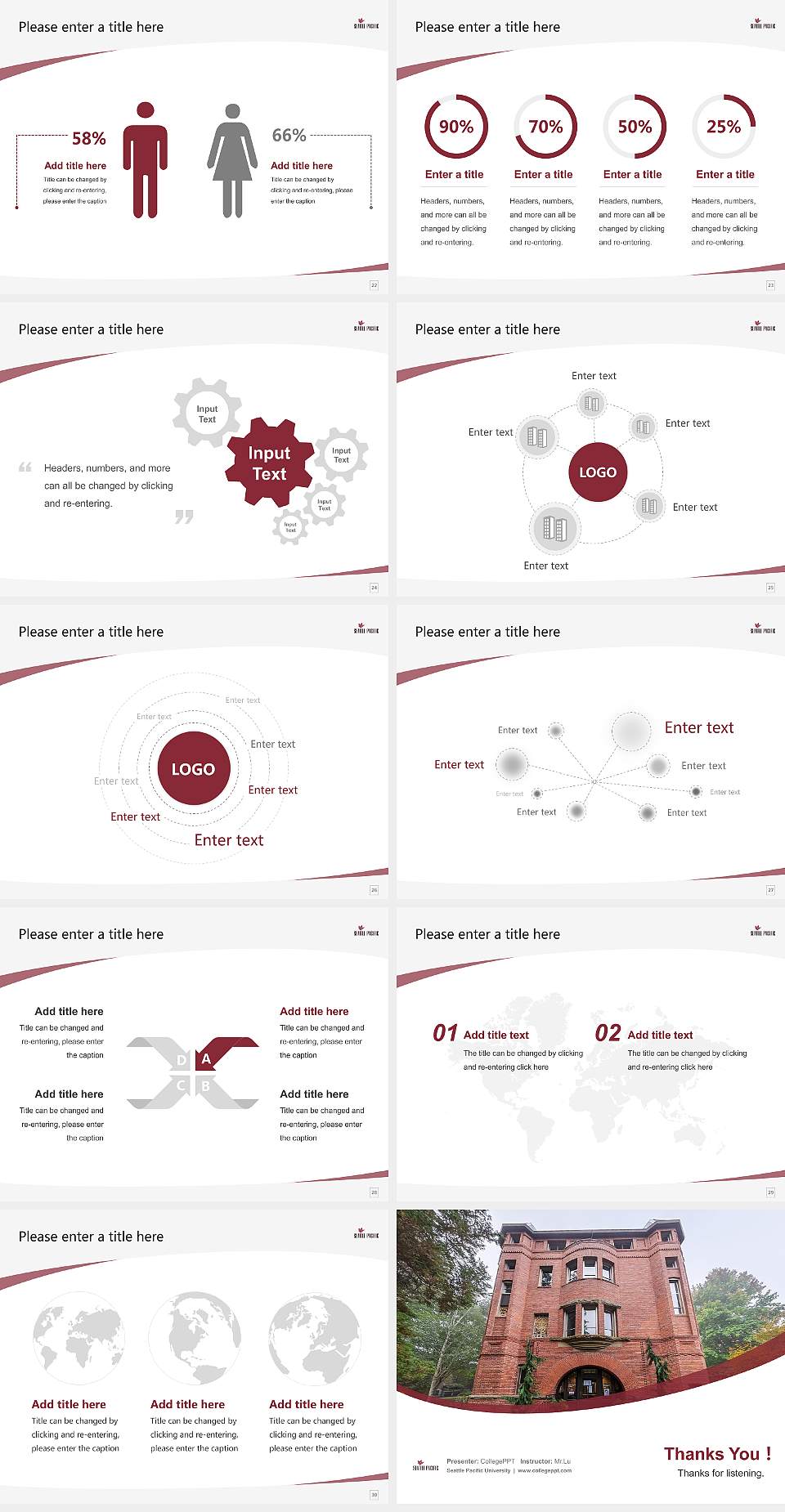 Seattle Pacific University Course/Courseware Creation PPT Template4:3 ratio PPT effect preview image4