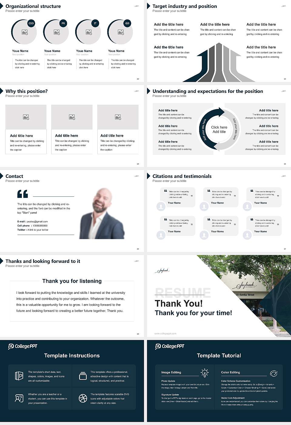 Saybrook University Resume PPT Template16:9 ratio PPT effect preview image4