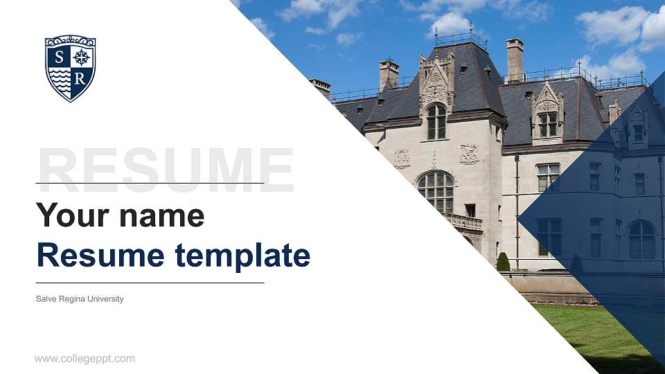 Salve Regina University Resume PPT Template16:9 ratio PPT effect preview image