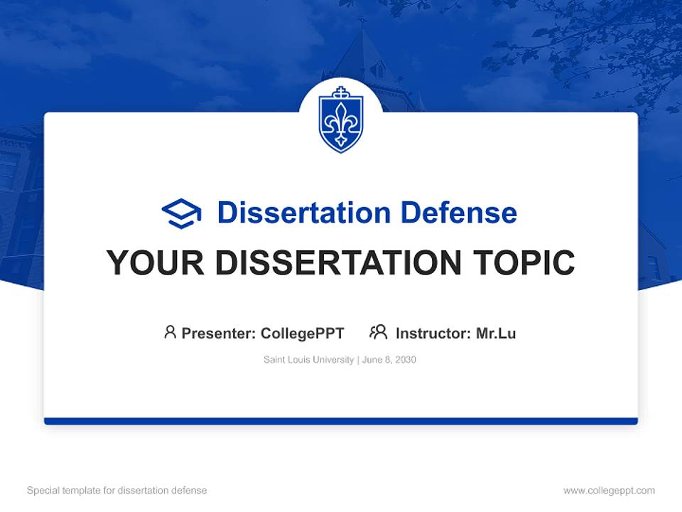 Saint Louis University Graduation Thesis Defense PPT Template4:3 ratio PPT effect preview image7