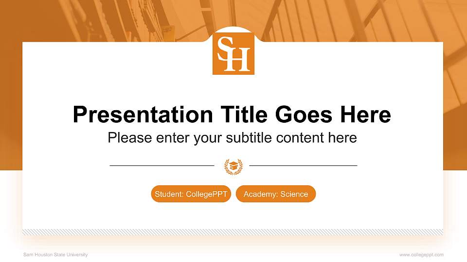 Sam Houston State University National Scholarship Defense PPT Template16:9 ratio PPT effect preview image