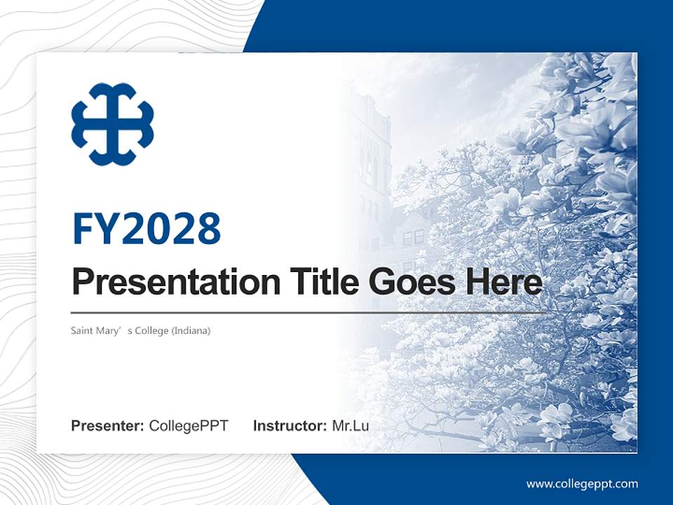 Saint Mary’s College (Indiana) Academic Presentation/Research Findings Report PPT Template4:3 ratio PPT effect preview image5