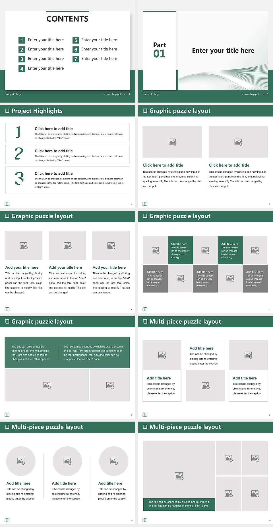 Scripps College General Purpose PPT Template4:3 ratio PPT effect preview image2