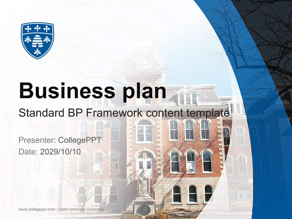 Saint Ambrose University Competition/Entrepreneurship Contest PPT Template4:3 ratio PPT effect preview image9