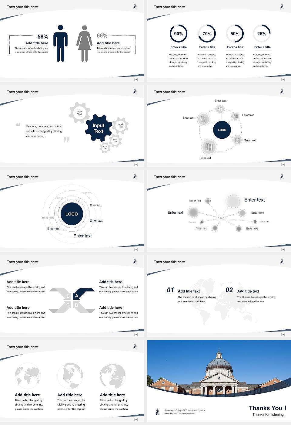 Samford University Course/Courseware Creation PPT Template16:9 ratio PPT effect preview image4