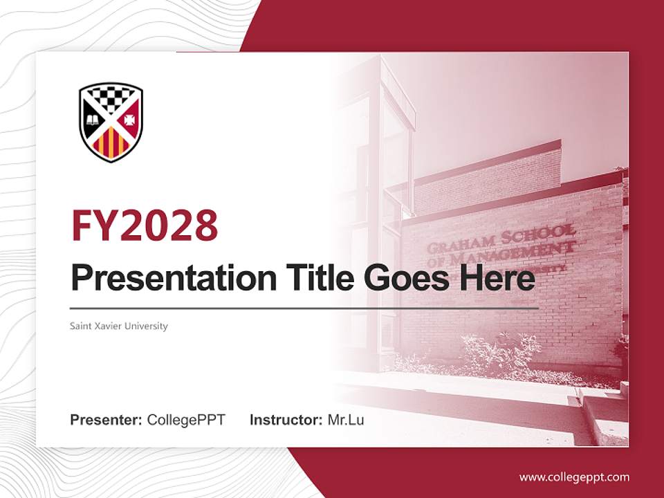 Saint Xavier University Academic Presentation/Research Findings Report PPT Template4:3 ratio PPT effect preview image5