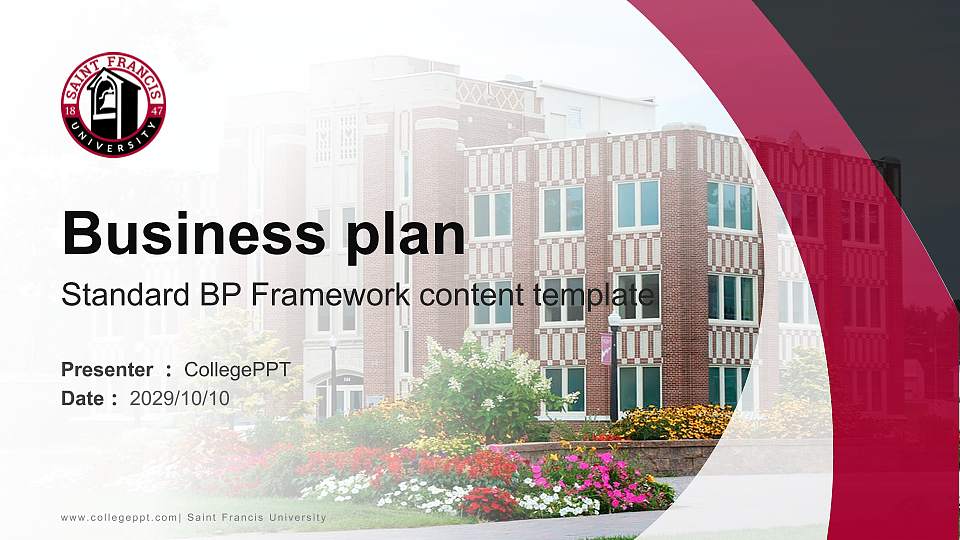 Saint Francis University Competition/Entrepreneurship Contest PPT Template16:9 ratio PPT effect preview image