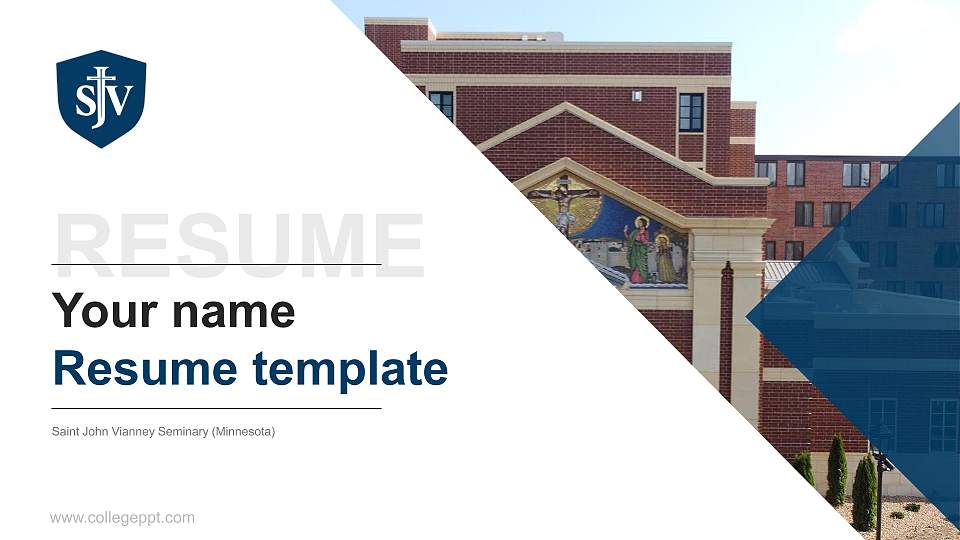 Saint John Vianney Seminary (Minnesota) Resume PPT Template16:9 ratio PPT effect preview image
