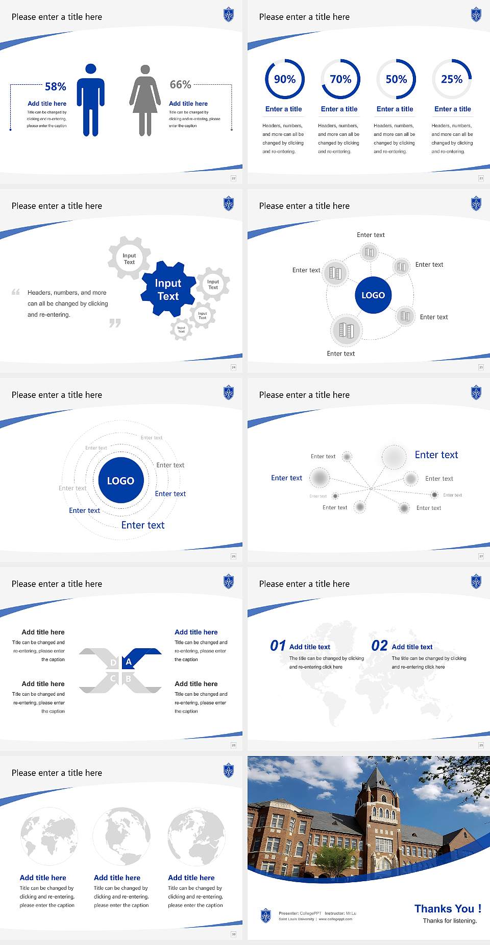 Saint Louis University Course/Courseware Creation PPT Template4:3 ratio PPT effect preview image4