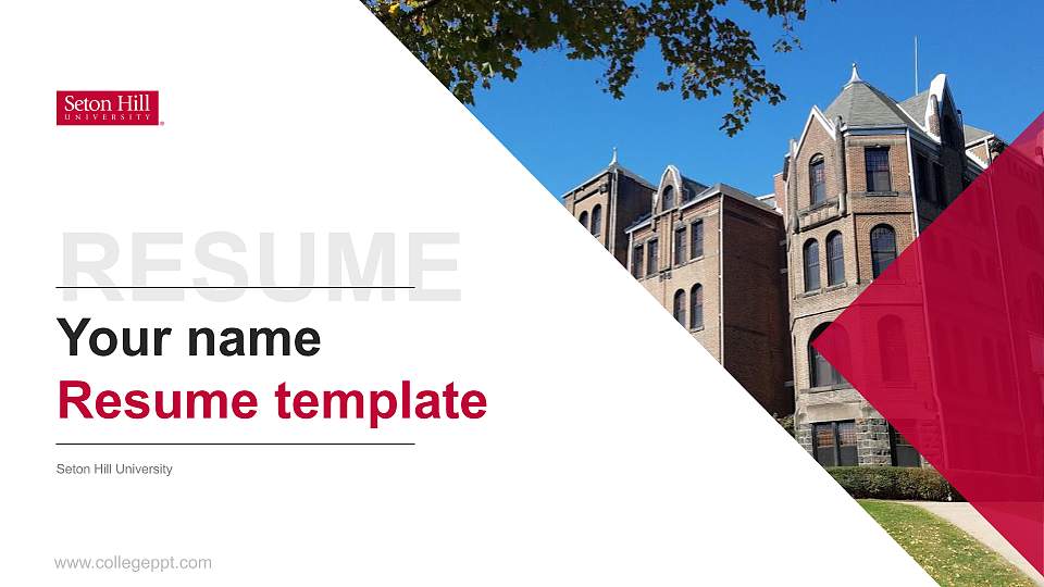 Seton Hill University Resume PPT Template16:9 ratio PPT effect preview image