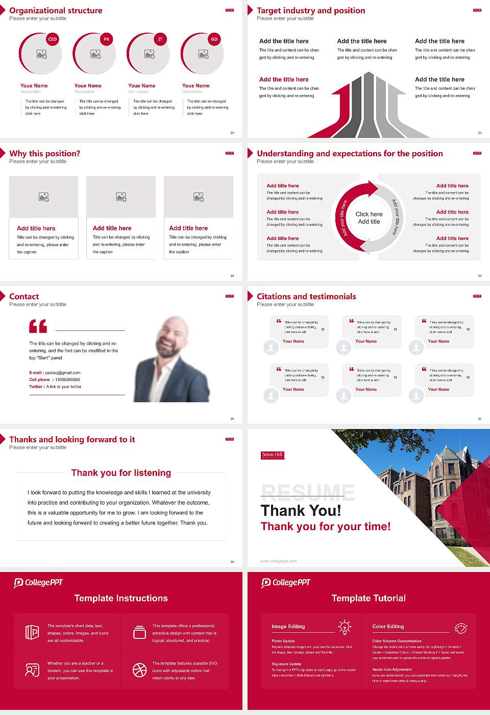 Seton Hill University Resume PPT Template16:9 ratio PPT effect preview image4