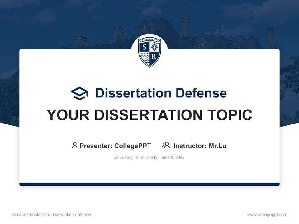 Salve Regina University Graduation Thesis Defense PPT Template4:3 ratio PPT effect preview image7