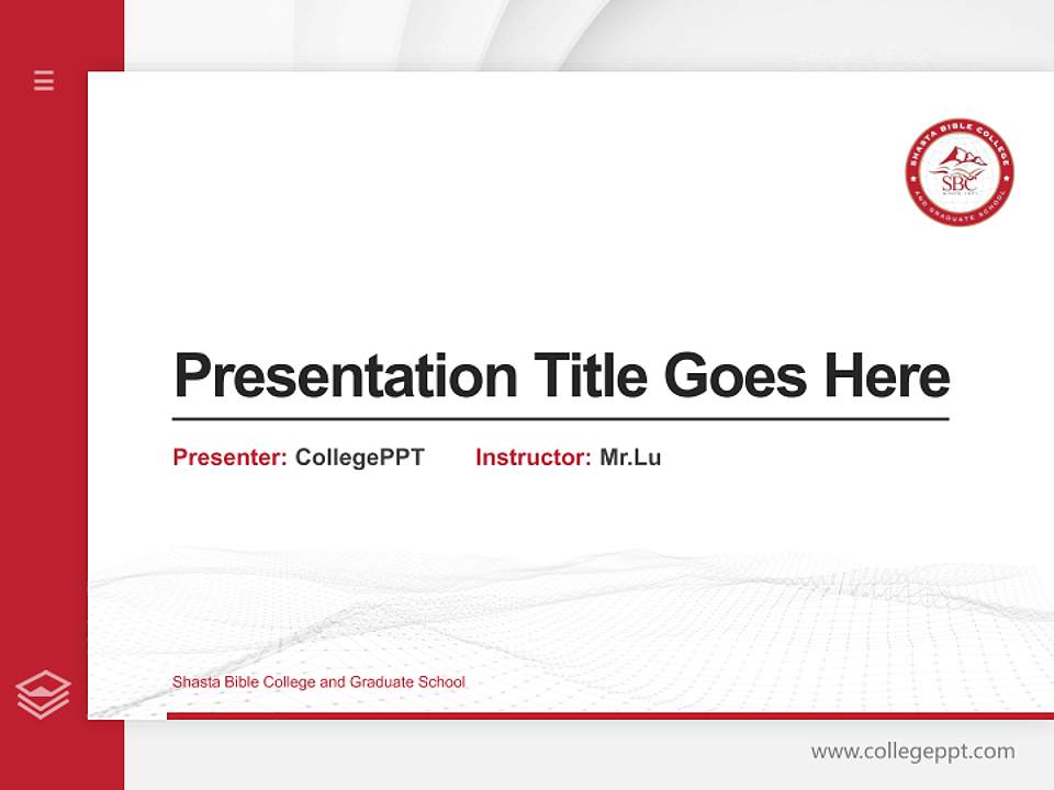 Shasta Bible College and Graduate School Thesis Proposal/Graduation Defense PPT Template4:3 ratio PPT effect preview image5