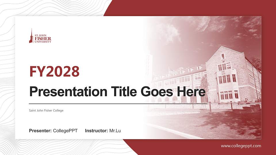 Saint John Fisher College Academic Presentation/Research Findings Report PPT Template16:9 ratio PPT effect preview image