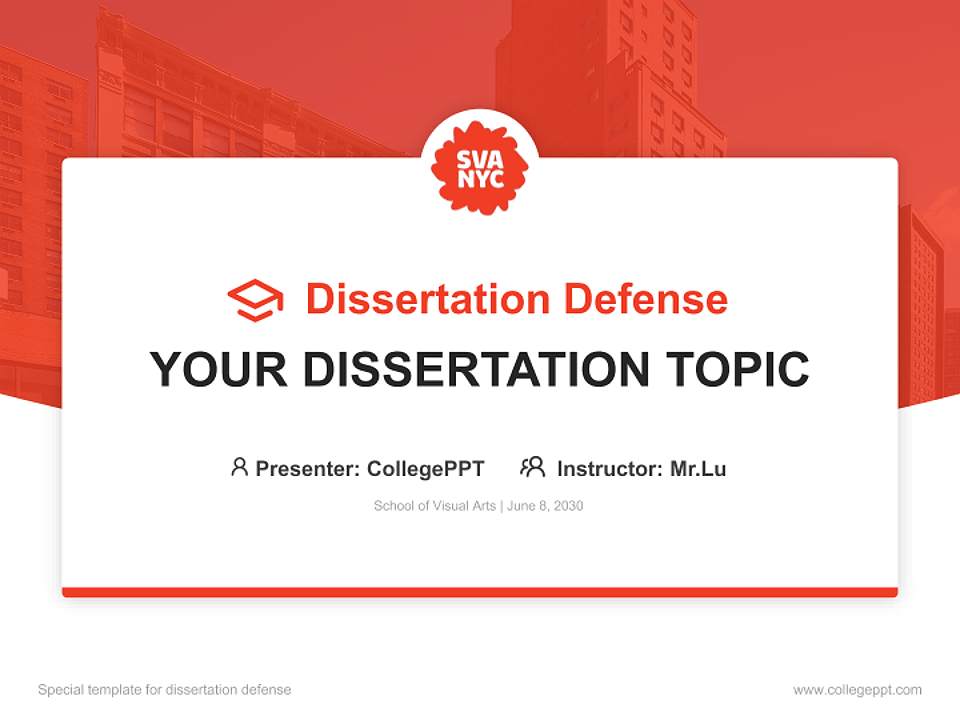 School of Visual Arts Graduation Thesis Defense PPT Template4:3 ratio PPT effect preview image7