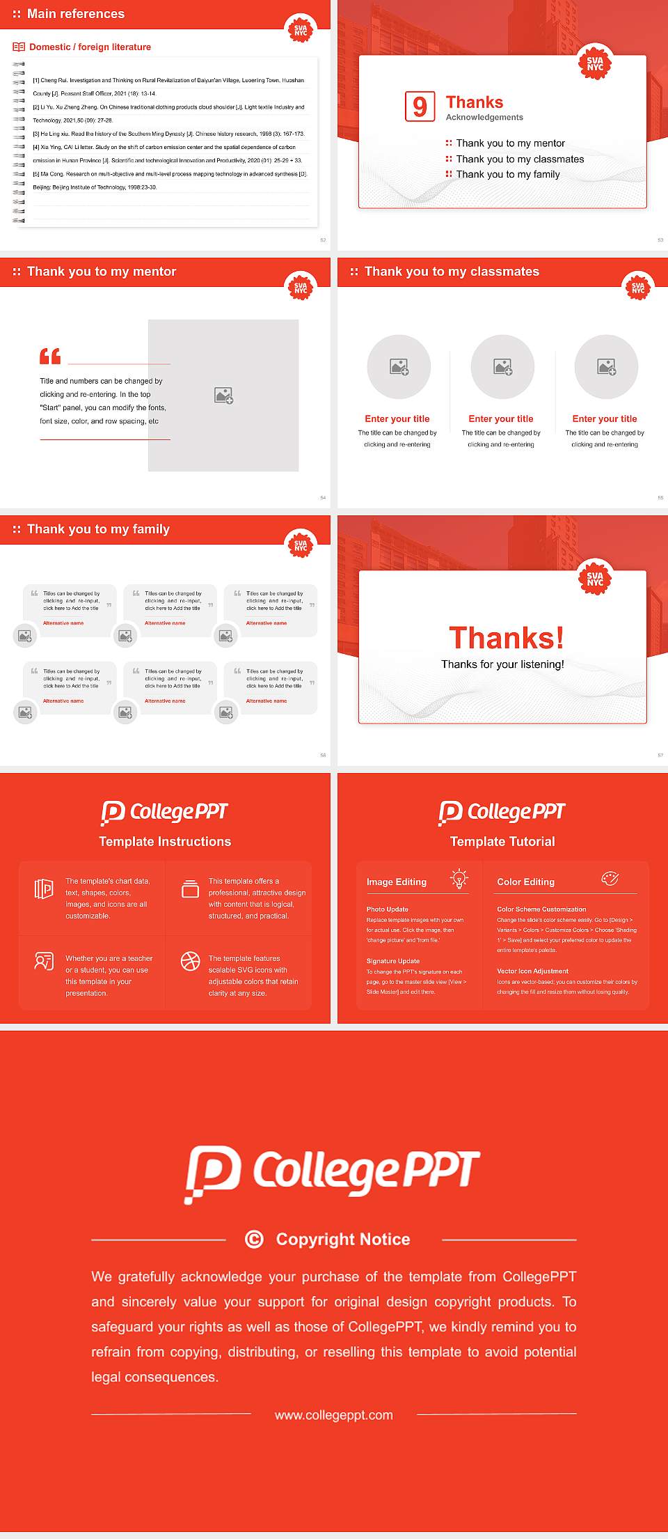 School of Visual Arts Graduation Thesis Defense PPT Template4:3 ratio PPT effect preview image7