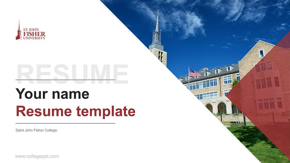 Saint John Fisher College Resume PPT Template16:9 ratio PPT effect preview image