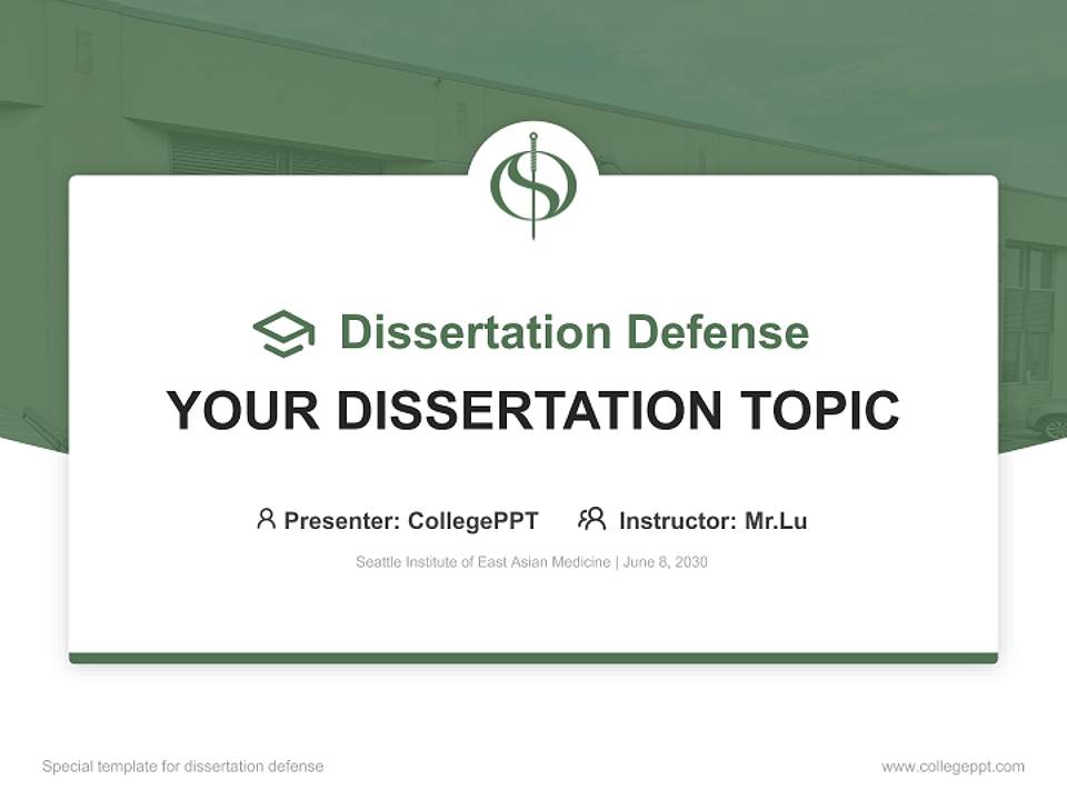 Seattle Institute of East Asian Medicine Graduation Thesis Defense PPT Template4:3 ratio PPT effect preview image7