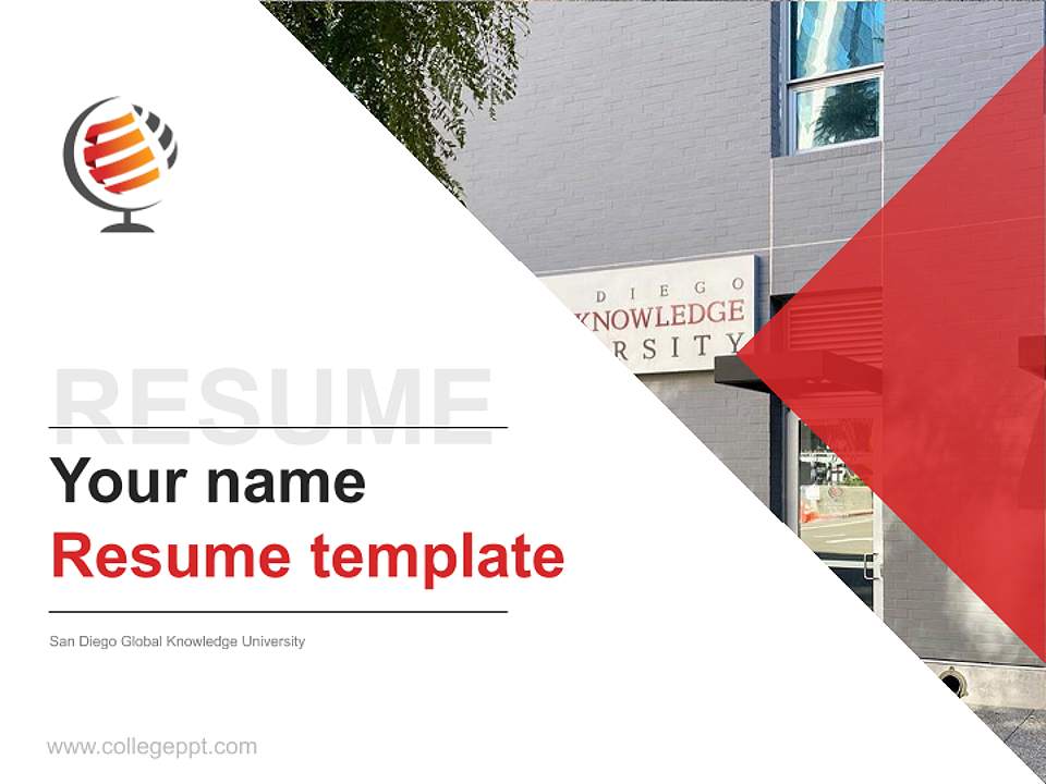 San Diego Global Knowledge University Resume PPT Template4:3 ratio PPT effect preview image5