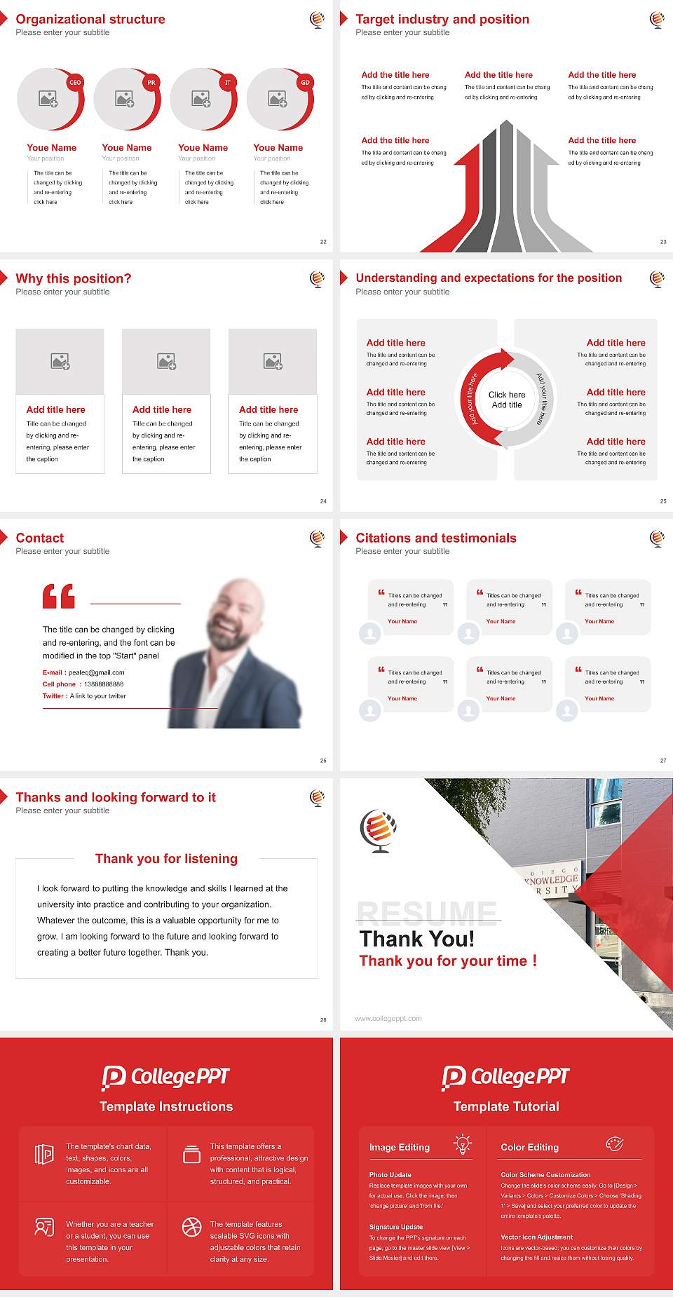 San Diego Global Knowledge University Resume PPT Template4:3 ratio PPT effect preview image4
