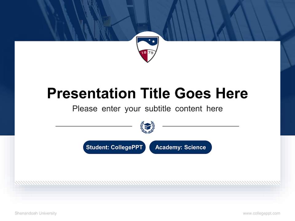 Shenandoah University National Scholarship Defense PPT Template4:3 ratio PPT effect preview image4