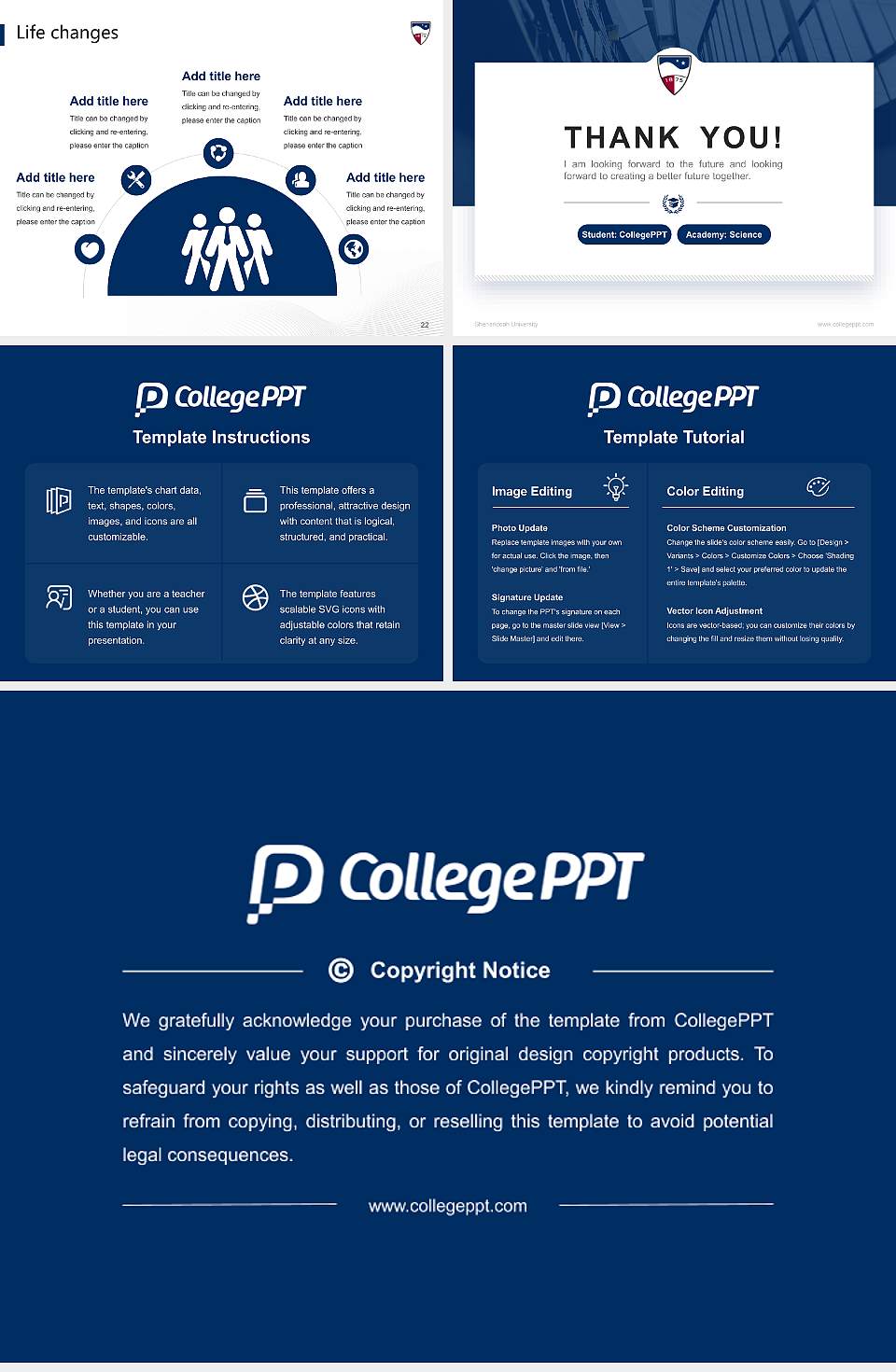 Shenandoah University National Scholarship Defense PPT Template4:3 ratio PPT effect preview image4