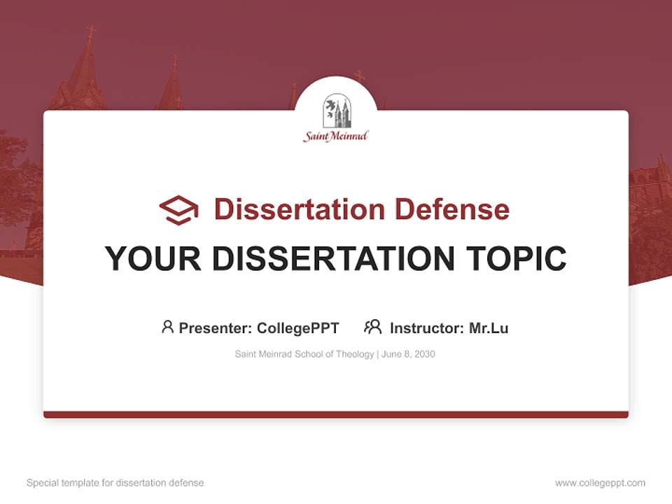 Saint Meinrad School of Theology Graduation Thesis Defense PPT Template4:3 ratio PPT effect preview image7