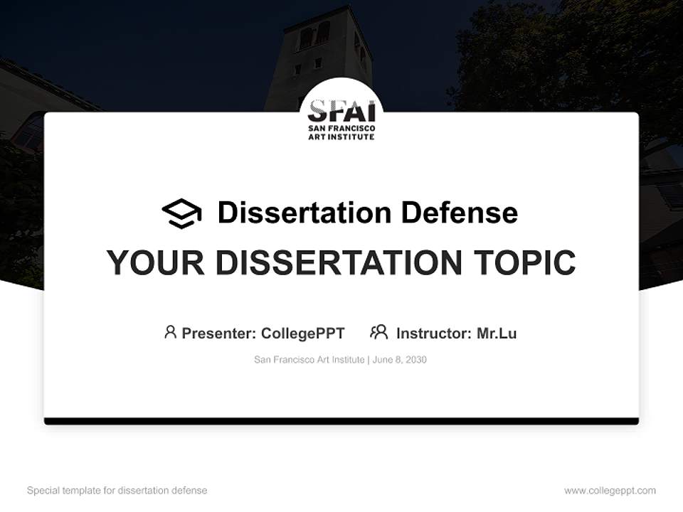 San Francisco Art Institute Graduation Thesis Defense PPT Template4:3 ratio PPT effect preview image7