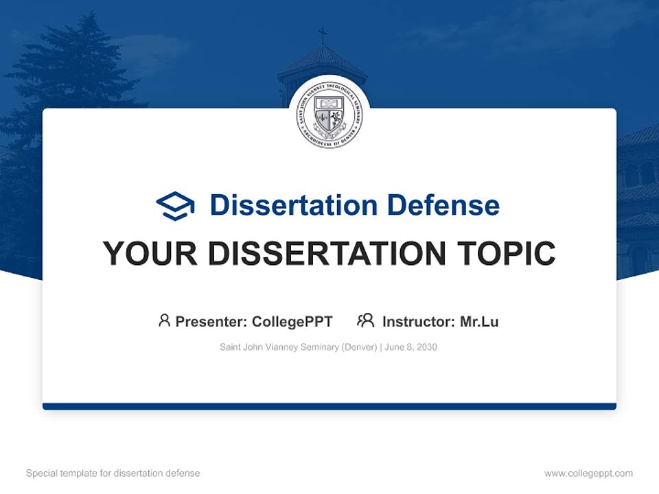 Saint John Vianney Seminary (Denver) Graduation Thesis Defense PPT Template4:3 ratio PPT effect preview image7