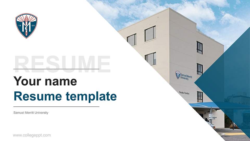 Samuel Merritt University Resume PPT Template16:9 ratio PPT effect preview image