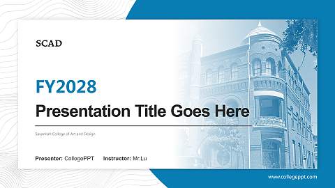 Savannah College of Art and Design Academic Presentation/Research Findings Report PPT Template