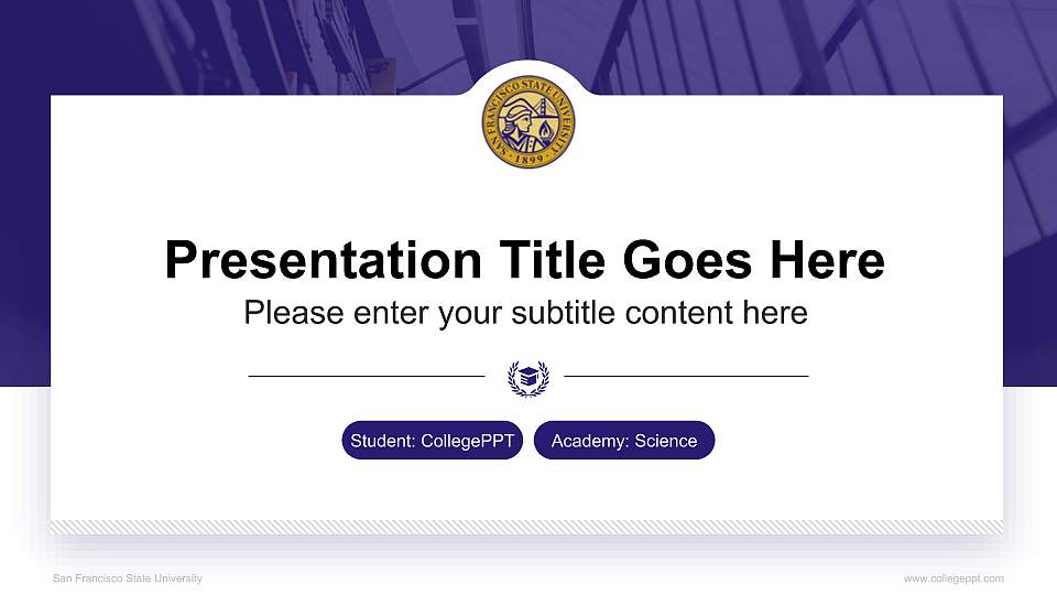San Francisco State University National Scholarship Defense PPT Template16:9 ratio PPT effect preview image