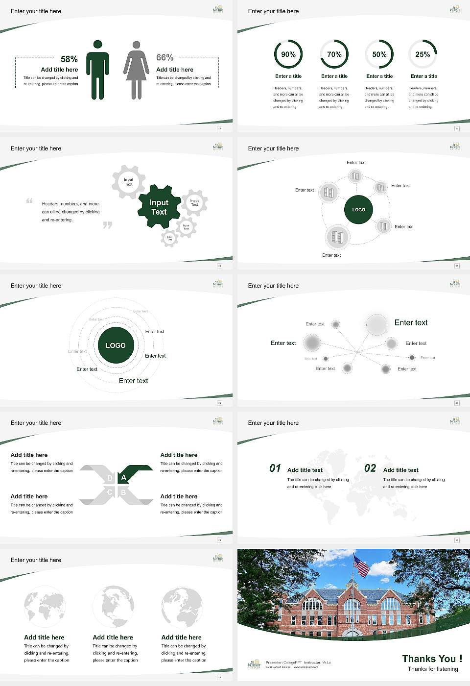 Saint Norbert College Course/Courseware Creation PPT Template16:9 ratio PPT effect preview image4