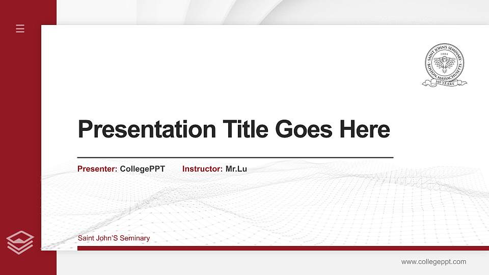 Saint John’S Seminary Thesis Proposal/Graduation Defense PPT Template16:9 ratio PPT effect preview image