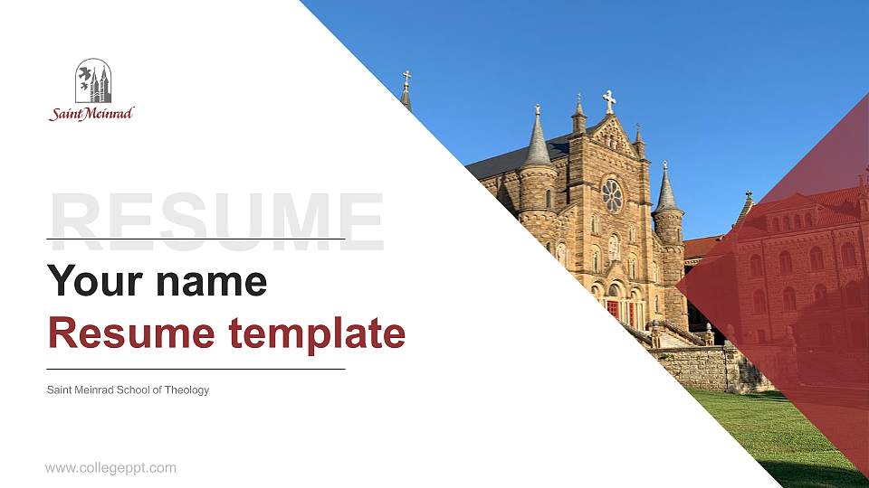 Saint Meinrad School of Theology Resume PPT Template16:9 ratio PPT effect preview image