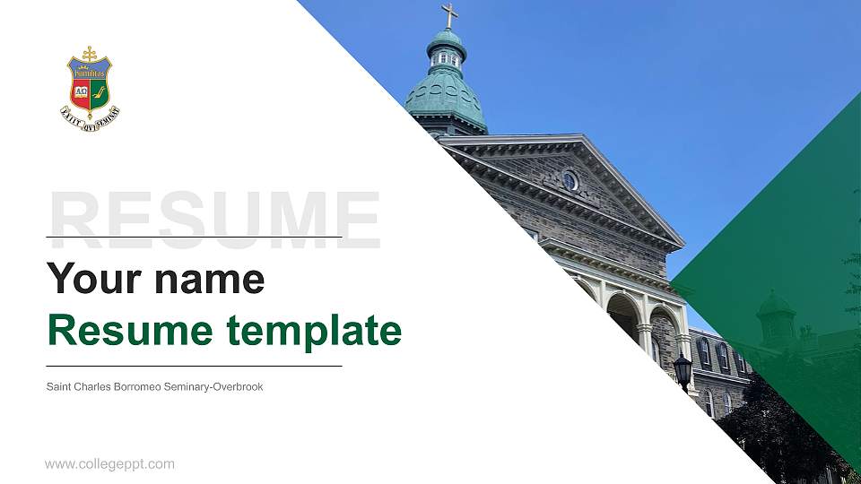 Saint Charles Borromeo Seminary-Overbrook Resume PPT Template16:9 ratio PPT effect preview image