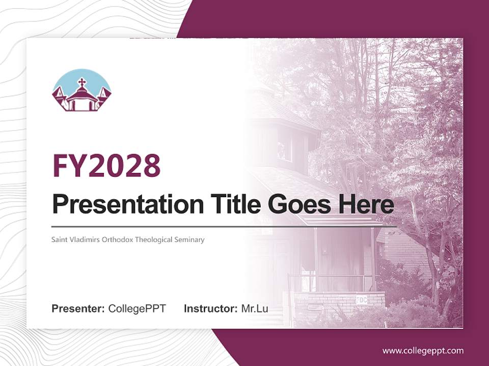 Saint Vladimirs Orthodox Theological Seminary Academic Presentation/Research Findings Report PPT Template4:3 ratio PPT effect preview image5