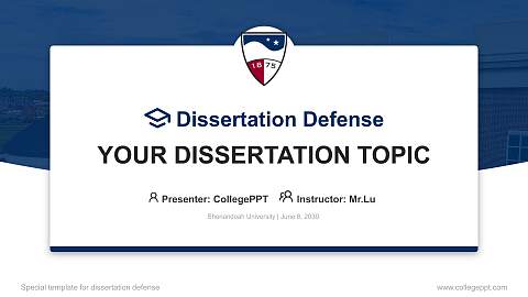 Shenandoah University Graduation Thesis Defense PPT Template
