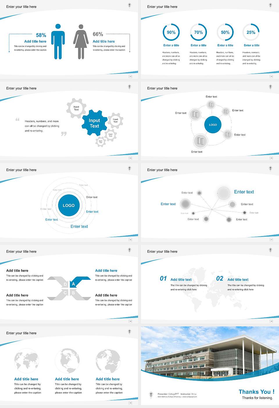 Saint Anthony College of Nursing Course/Courseware Creation PPT Template16:9 ratio PPT effect preview image4