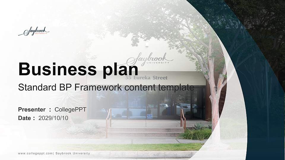 Saybrook University Competition/Entrepreneurship Contest PPT Template16:9 ratio PPT effect preview image