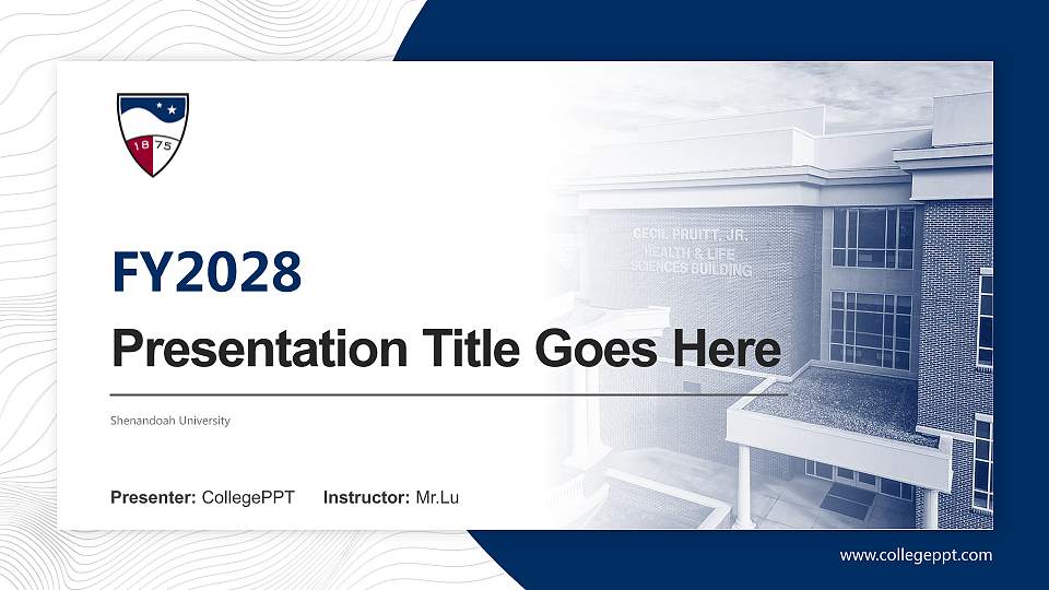 Shenandoah University Academic Presentation/Research Findings Report PPT Template16:9 ratio PPT effect preview image