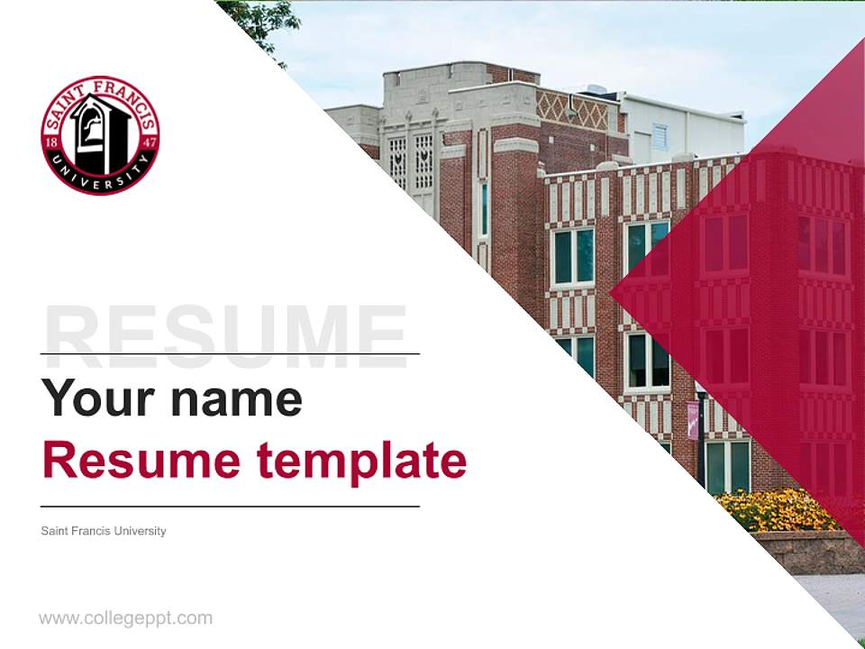 Saint Francis University Resume PPT Template4:3 ratio PPT effect preview image5