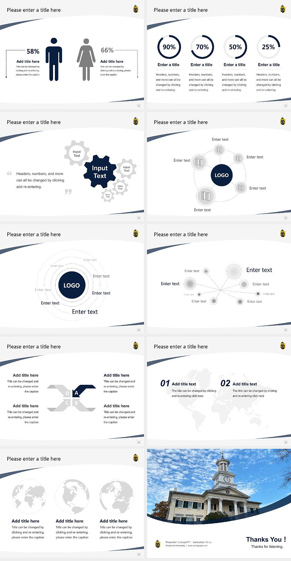 Shepherd University Course/Courseware Creation PPT Template4:3 ratio PPT effect preview image4